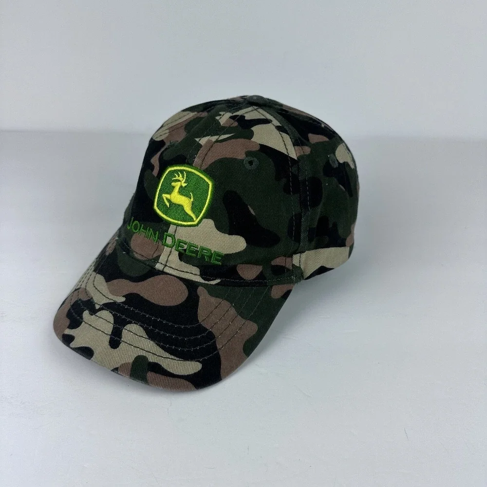 John Deere Hat Cap Camo TODDLER One Size Kids Green Adjustable Strapback